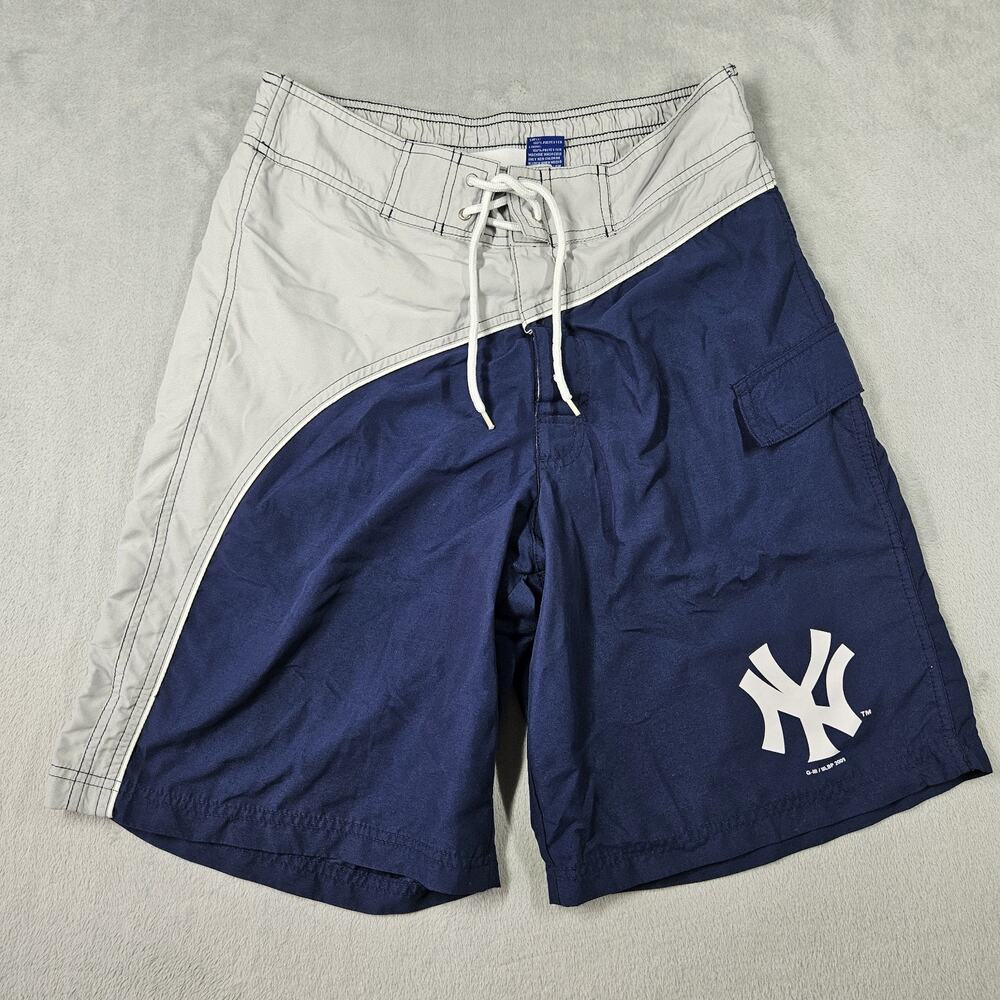 Genuine Merchandise MLB NY Yankees Swim Trunks Mens Medium Blue Gray Mesh Lined
